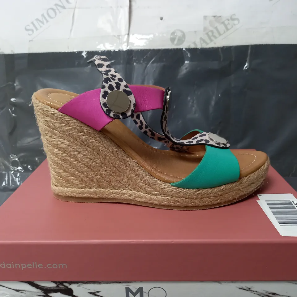 BOXED MODA IN PELLE PARRIS MULTI COLOUR METALLIC LEATHER OPEN TOE HIGH HEELS - SIZE 7