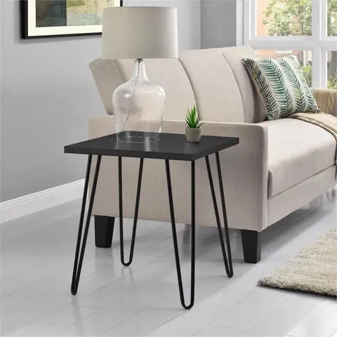 BOXED DOREL OWEN RETRO END TABLE - BLACK OAK EFFECT (1 BOX)