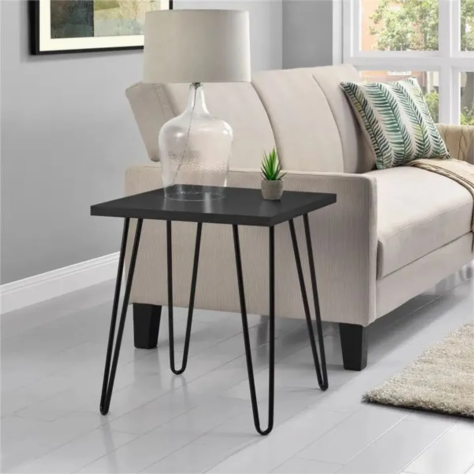 BOXED DOREL OWEN RETRO END TABLE - BLACK OAK EFFECT (1 BOX)
