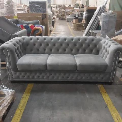 QUALITY DESIGNER CHESTERFIELD ANZLA SOFA 3 SEATER MADE OF VELVET FABRIC WITH SOLID WOOD LEGS