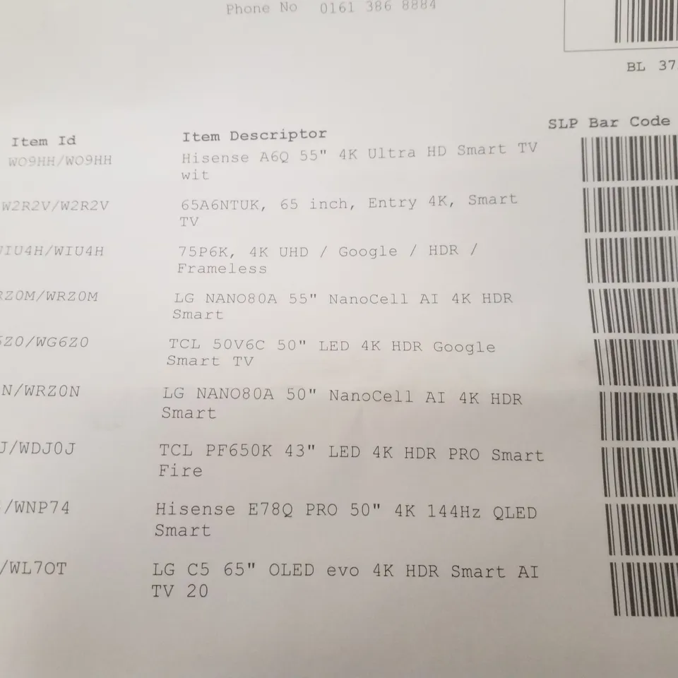 PALLET CONTAINING 9 ASSORTED DAMAGED TVS