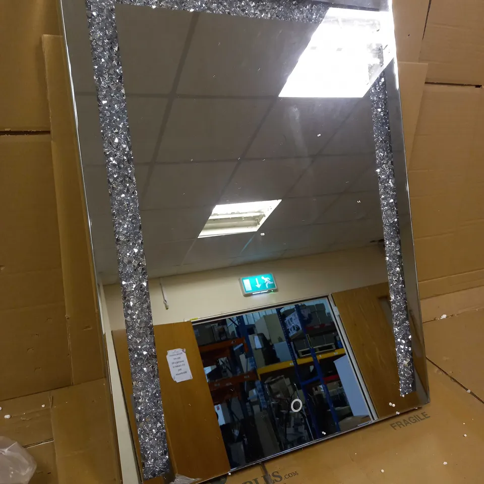 JM BY JULIEN MACDONALD LARGE ENCAPSULATED CRYSTAL LIGHT UP TABLE MIRROR COLLECTION ONLY