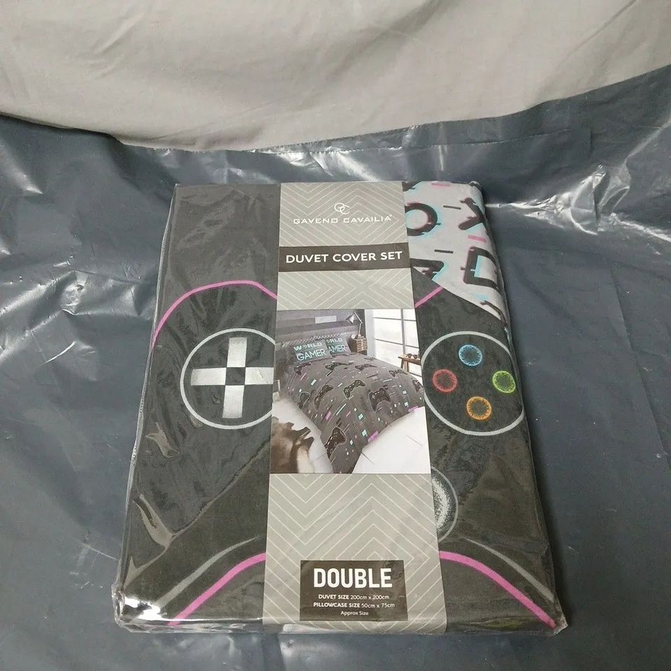 GAVENO CAVAILIA DUVET COVER SET DOUBLE "GAMER" DESIGN UNBOXED