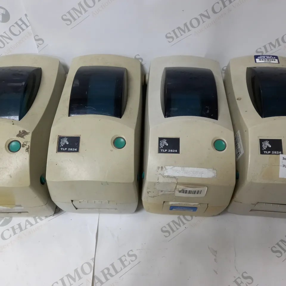 BOX OF 4 ZEBRA DESKTOP THERMAL PRINTERS TLP 2824