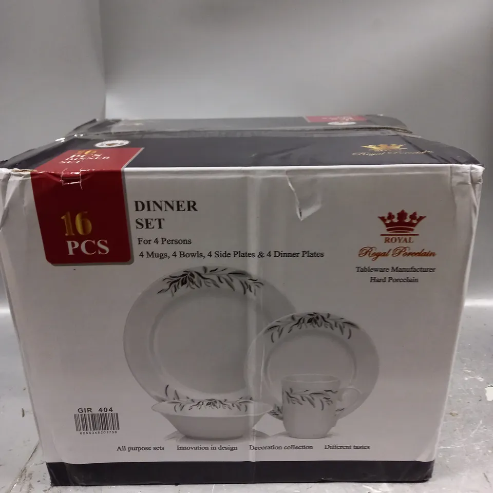 BOXED ROYAL PORCELAIN DINNER SET - COLLECTION ONLY 