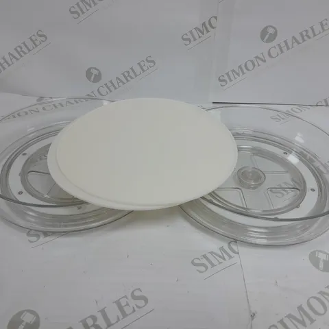 COOKS ESSENTIALS SET OF 2 STORAGE TURNTABLES 20CM 