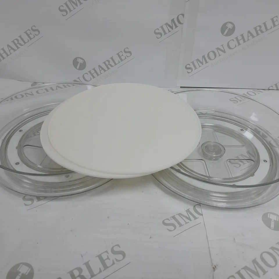 COOKS ESSENTIALS SET OF 2 STORAGE TURNTABLES 20CM 