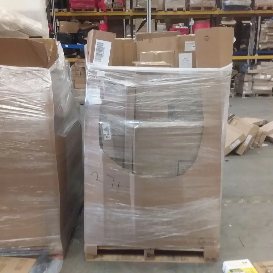 PALLET OF ASSORTED ITEMS INCLUDING BIGK REAL LUMPWOOD BARBECUE CHARCOAL, AMAZING FORCE KITCHEN FAUCET, KIRCHNER WINDOW VAC ACCESSORIES, HOMIDEC, GARCARE CORDED 2 IN 1 POLE HEDGE TRIMMER, ALLSOUNDA 