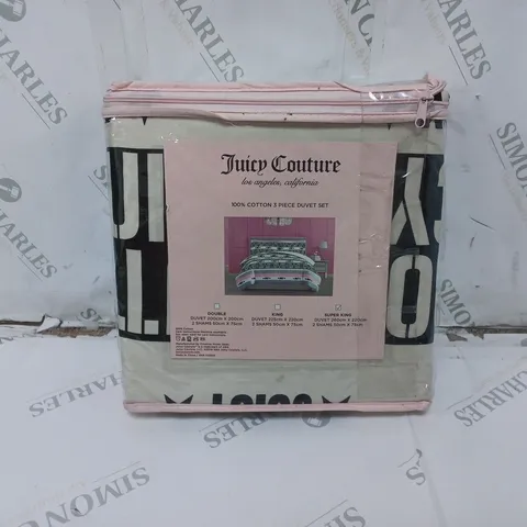 JUICY COUTURE 100% COTTON 3 PIECE DUVET SET 