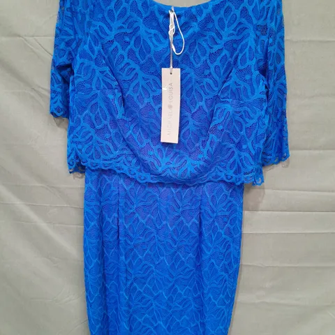 MICHAELA LOUISA LACE DETAIL BLUE DRESS - UK 8