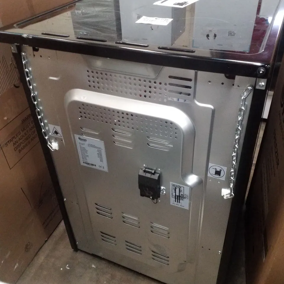 SWAN SX16730B 60CM ELECTRIC DOUBLE OVEN CERAMIC HOB COOKER - BLACK