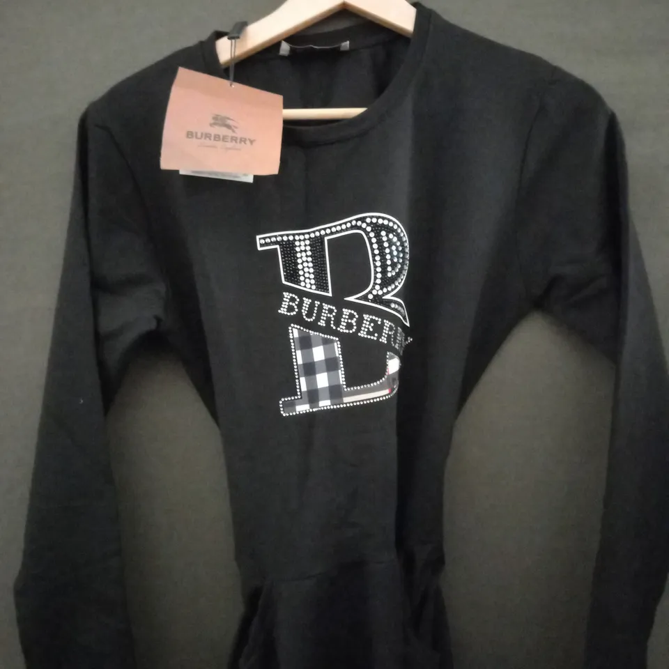 BURBERRY SHIRT DRESS WITH LOGO BLACK - MEDIUM