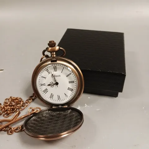 MENS EDISON POCKET WATCH WITH CHAIN