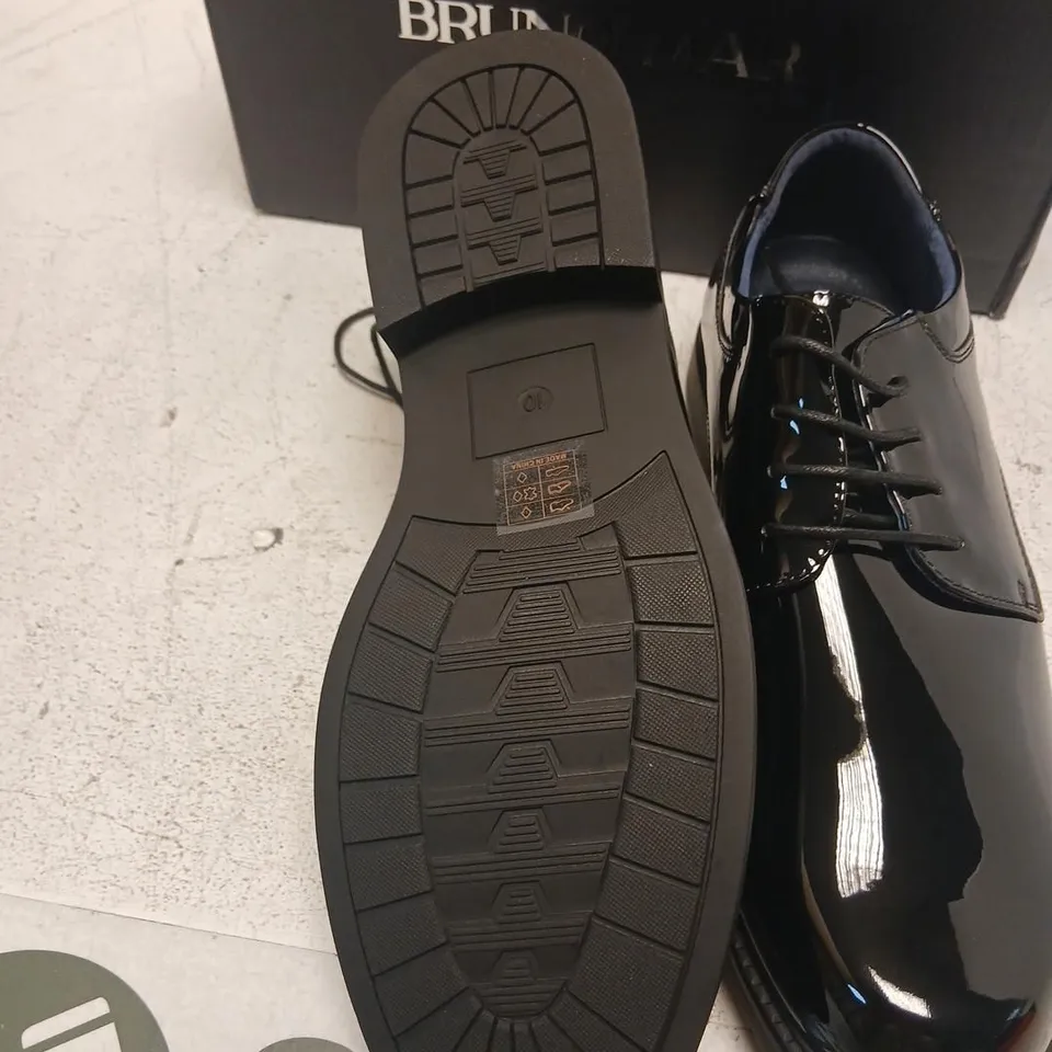 BRUNO MARC BLACK PATENT LEATHER SHOES – UK 9 (US 10W)