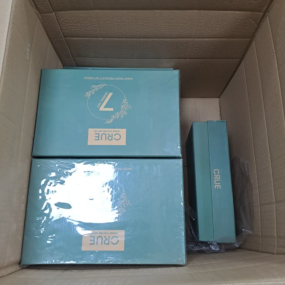 BOX OF APPROXIMATELY 14 CRUE 7 HERBAL SETS