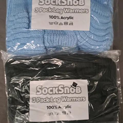 BOX OF APPROXIMATELY 10 ASSORTED SOCK SNOB 3-PACK LEG WARMERS IN VARIOUS COLOURS - COLLECTION ONLY