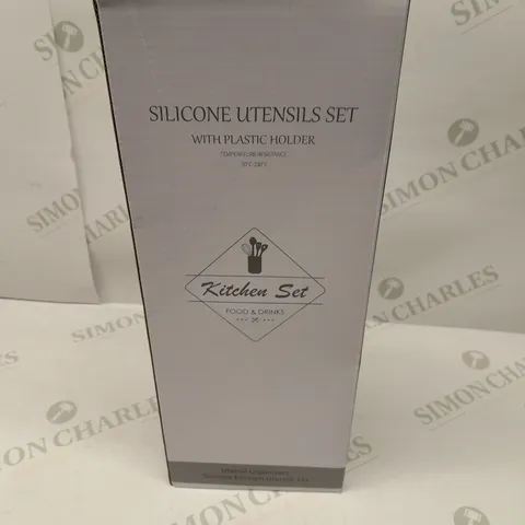 BRAND NEW BOXED KITCHEN SET SILICONE UTENSILS SET WITH PLASTIC HOLDER