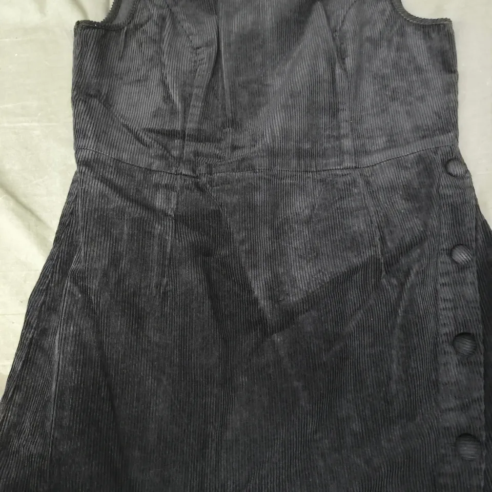 NOBODY'S CHILD BIRCH PINAFORE MINI DRESS IN BLACK SIZE UK 14