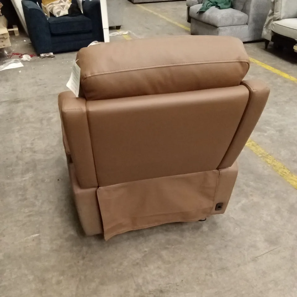 ASPIRE KINGSMERE LEATHER POWER RECLINER ARMCHAIR - TAN RRP £539