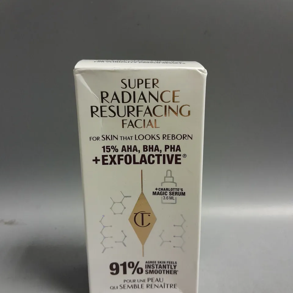 BOXED CHARLOTTE TILBURY SUPER RADIANCE RESURFACING FACIAL 50ML