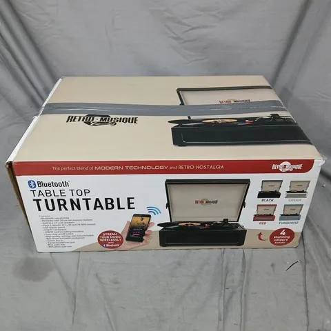 BOXED RETRO MUSIQUE TABLE TOP TURNTABLE IN RED