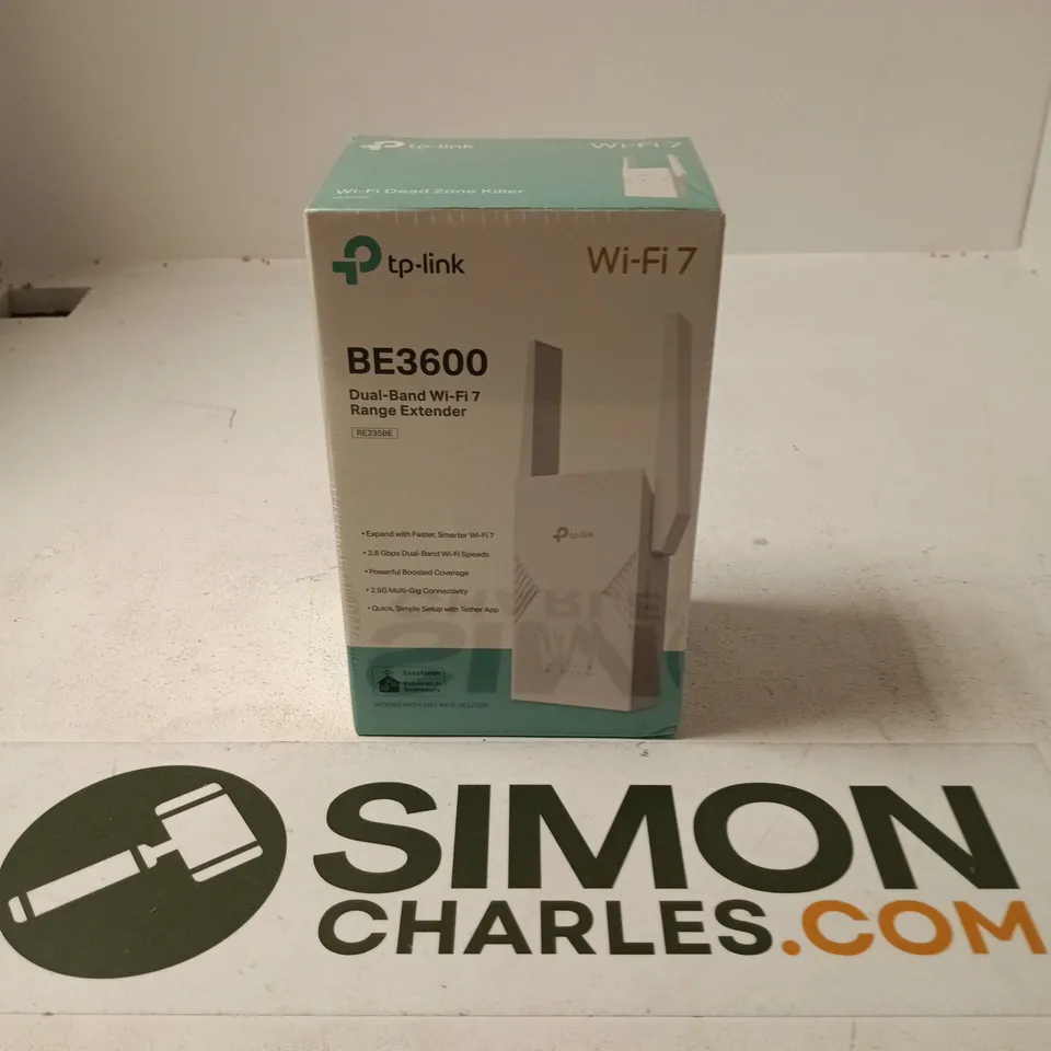 BOXED AND SEALED TP-LINK BE3600 DUAL-BAND WI-FI 7 RANGE EXTENDER