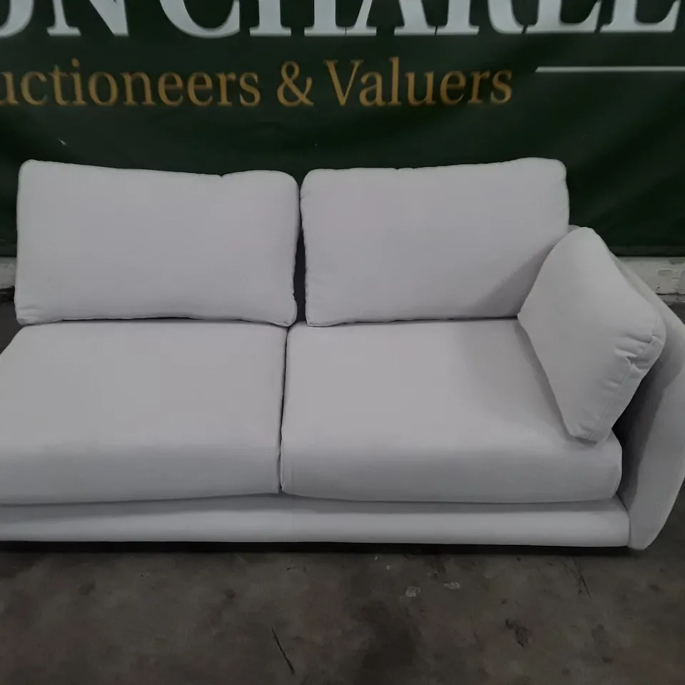 QUALITY DESIGNER REED SOFA LHF SECTION - SOFT WHITE FABRIC