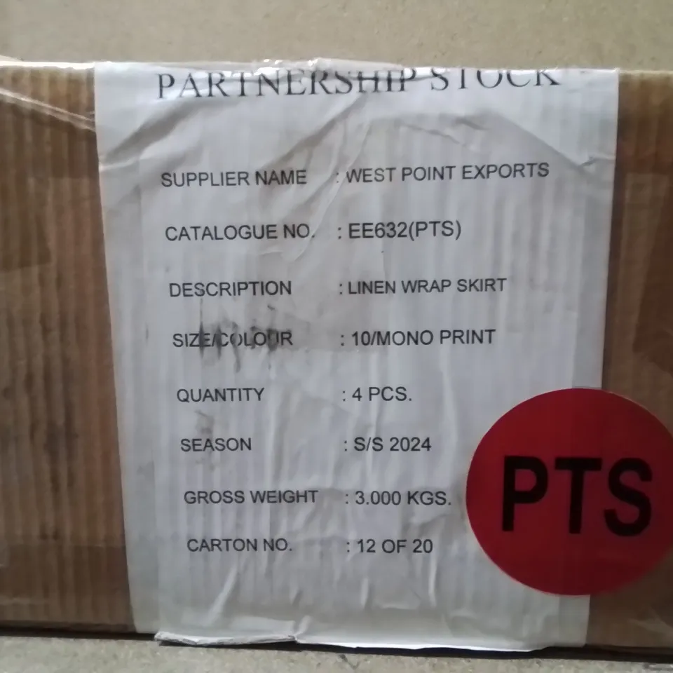 BOXED BRAND NEW APPROXIMATELY 4 JD WILLIAMS LINEN WRAP SKIRT MONO PRINT SIZE 10