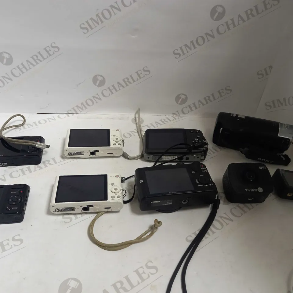 LOT OF 10 CAMERAS TO INCLUDE SONY CYBER-SHOT WX350, CYBER-SHOT DSC-W810, AND SONY CYPER-SHOT HX60V ETC.