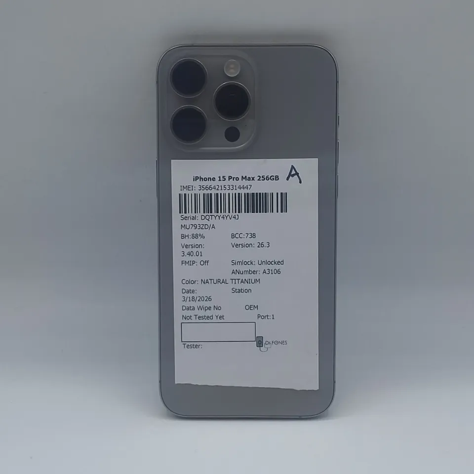 UNBOXED APPLE IPHONE 15 PRO MAX 256G IN NATURAL TITANIUM - A3106