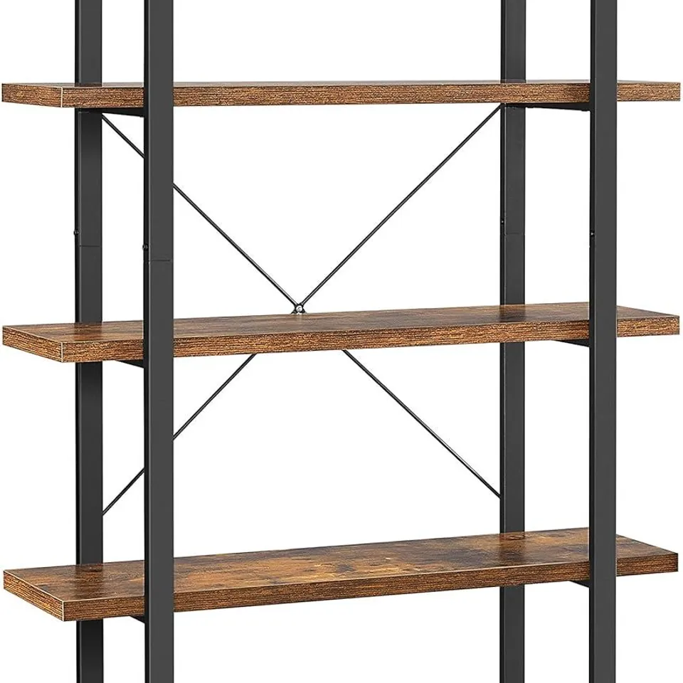 BOXED VASAGLE BOOKSHELF, 5-TIER INDUSTRIAL STABLE BOOKCASE