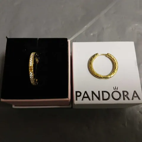 BOXED PAIR OF PANDORA HOOP EARRINGS