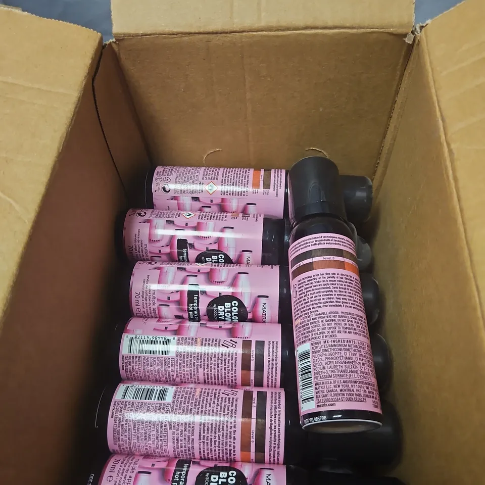BOX OF APPROXIMATELY 24 MATRIX COLOR BLOW DRY TEMPORARY COLOR SPRAY – HOT PINK, 70 ML