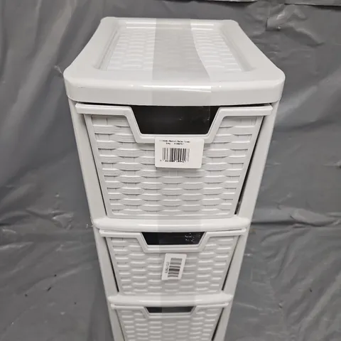3 DRAWER MEDIUM RATTAN TOWER IN GREY