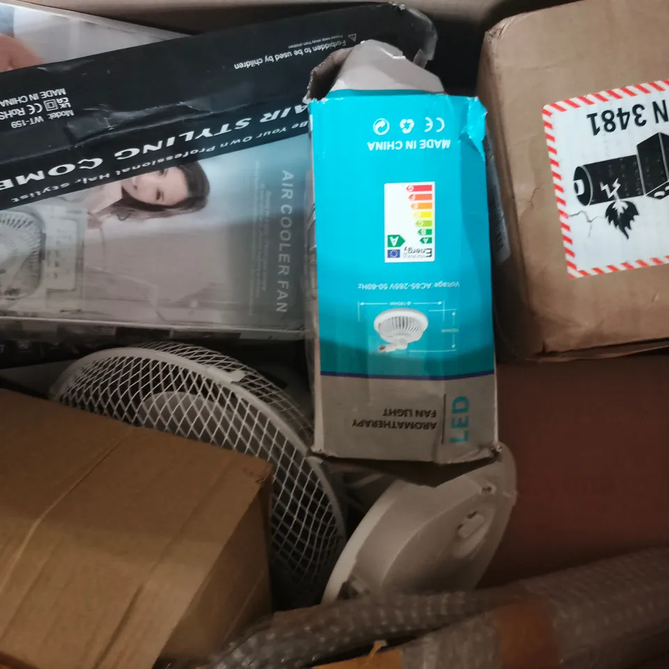 BOX OF APPROXIMATELY 10 ASSORTED HOUSEHOLD ELECTRICAL ITEMS - COLLECTION ONLY