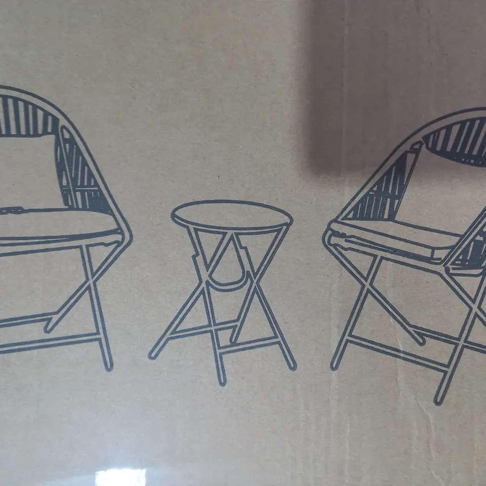 INNOVATORS COLLAPSIBLE 3 PIECE HOLLY BISTRO SET, DARK GREY