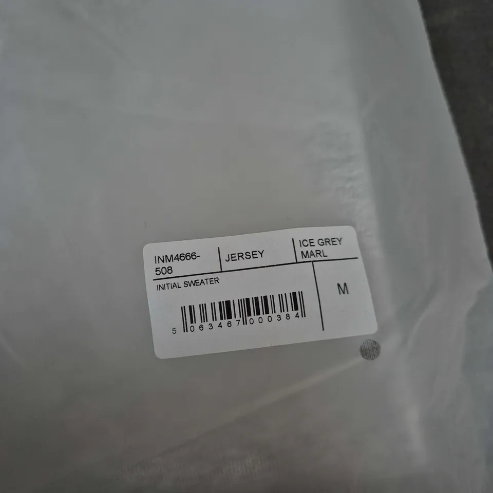 BAGGED REPRESENT JERSEY INITIAL SWEATER – ICE GREY MARL – UK M