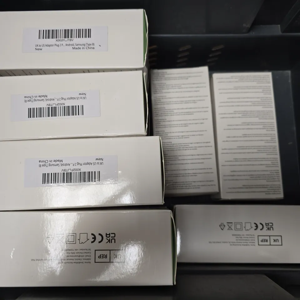 APPROXIMATELY 11 BOXED UK TO US ADAPTOR PLUGS