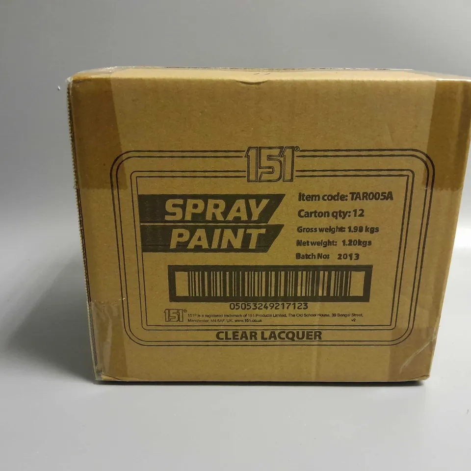 APPROXIMATELY TWELVE 151 SPRAY PAINT 250ML - CLEAR LACQUER 