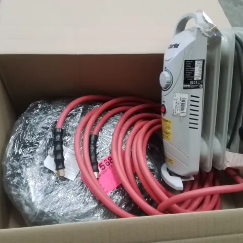 MIXED BOX OF TOOLS TO INCLUDE: MINI RADIATOR AND AIR COMPRESSOR HOSES