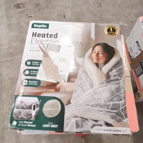 BOXED HEATED ELECTRIC THROW LIGHT GREY COLOUR