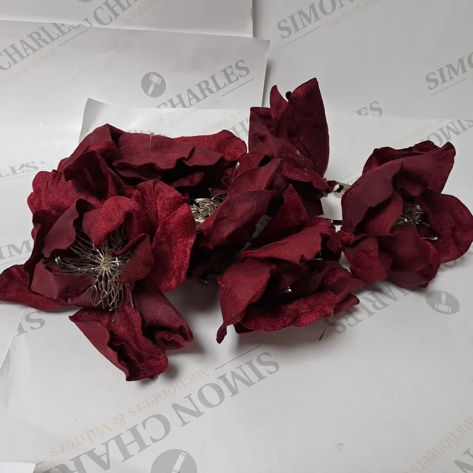 SET 6 CLIP ON MAGNOLIA BURGUNDY