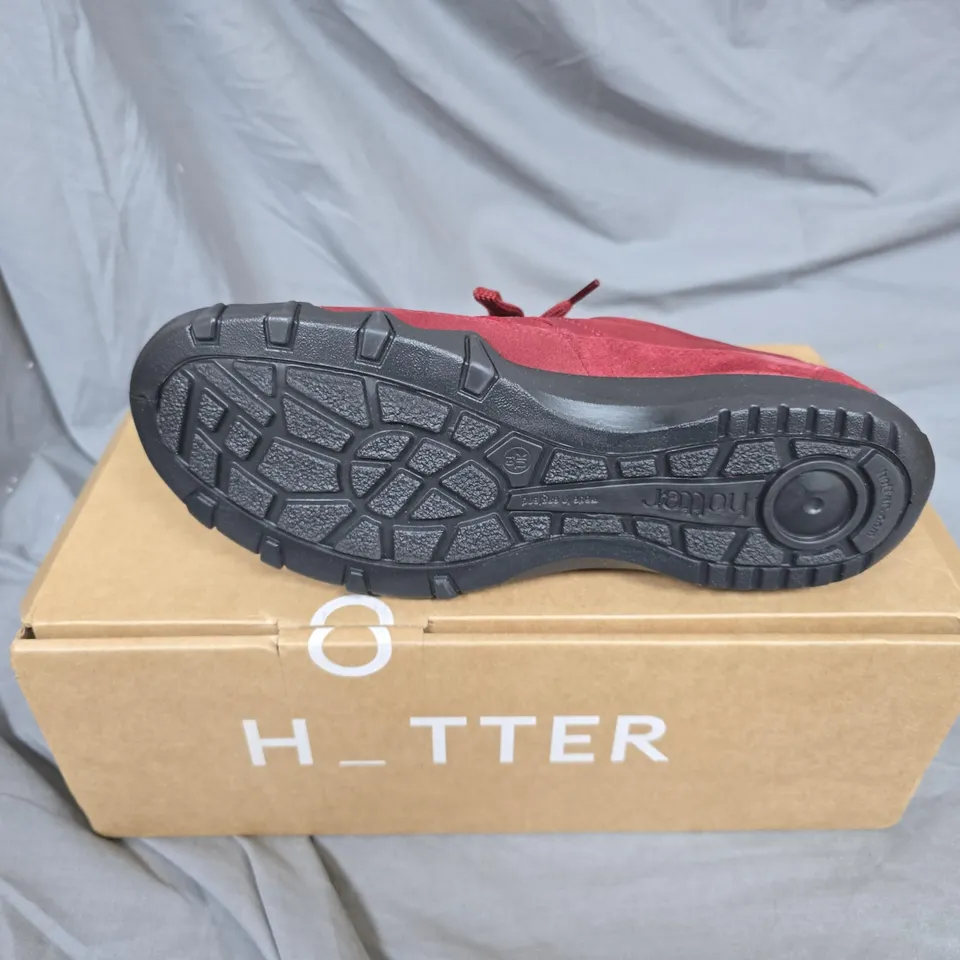 HOTTER WOMEN'S RED TRAINERS - UK 6.5 - SUEDE & MESH UPPER