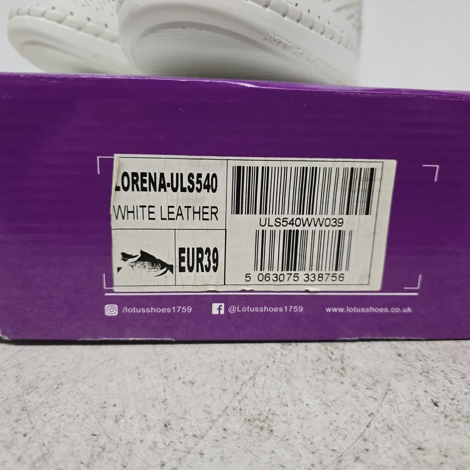 LOTUS LORENA WHITE LEATHER SHOES EU 39 BOXED