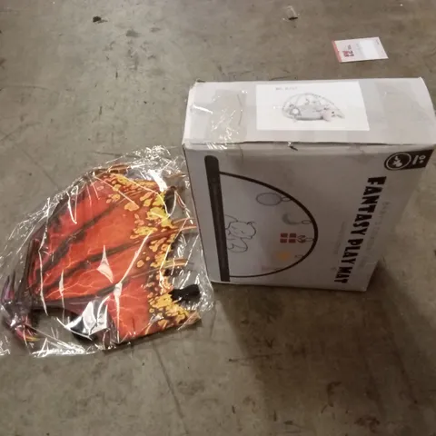 PALLET OF ASSORTED HOUSEHOLD GOODS AND PRODUCTS TO INCLUDE; COSTUME WINGS, BABY PLAY MAT, CHAIR, TOILET SEAT ETC