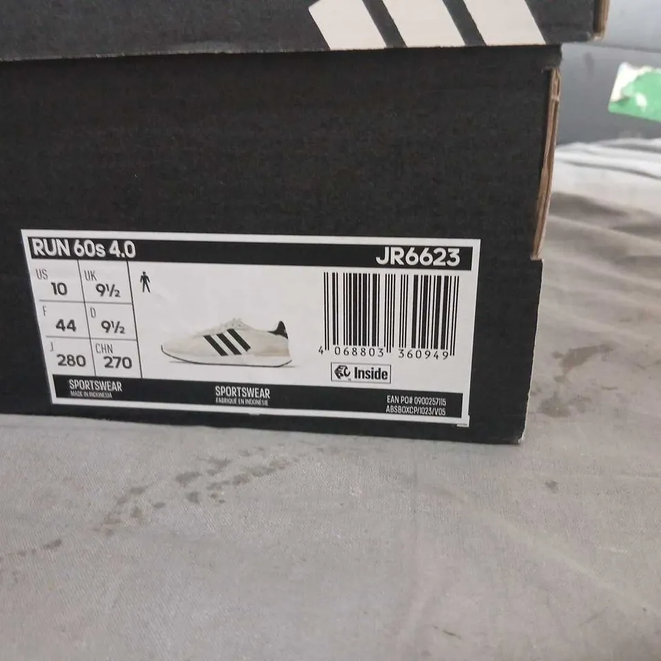 ADIDAS RUN 60S 4.0 WHITE TRAINERS – UK 9.5 (US 10) – BOXED