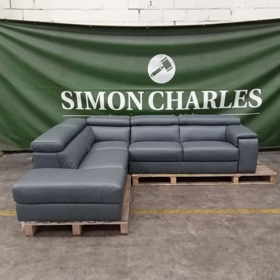QUALITY DESIGNER ITALIAN MADE LUCCA LEATHER CORNER SOFA
