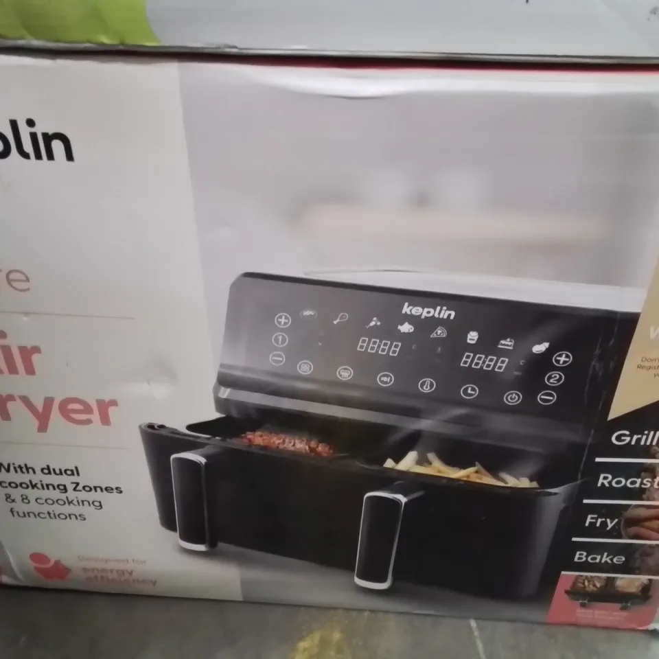BOXED KEPLIN 9 LITRE AIR FRYER WITH DUAL COOKING ZONES 