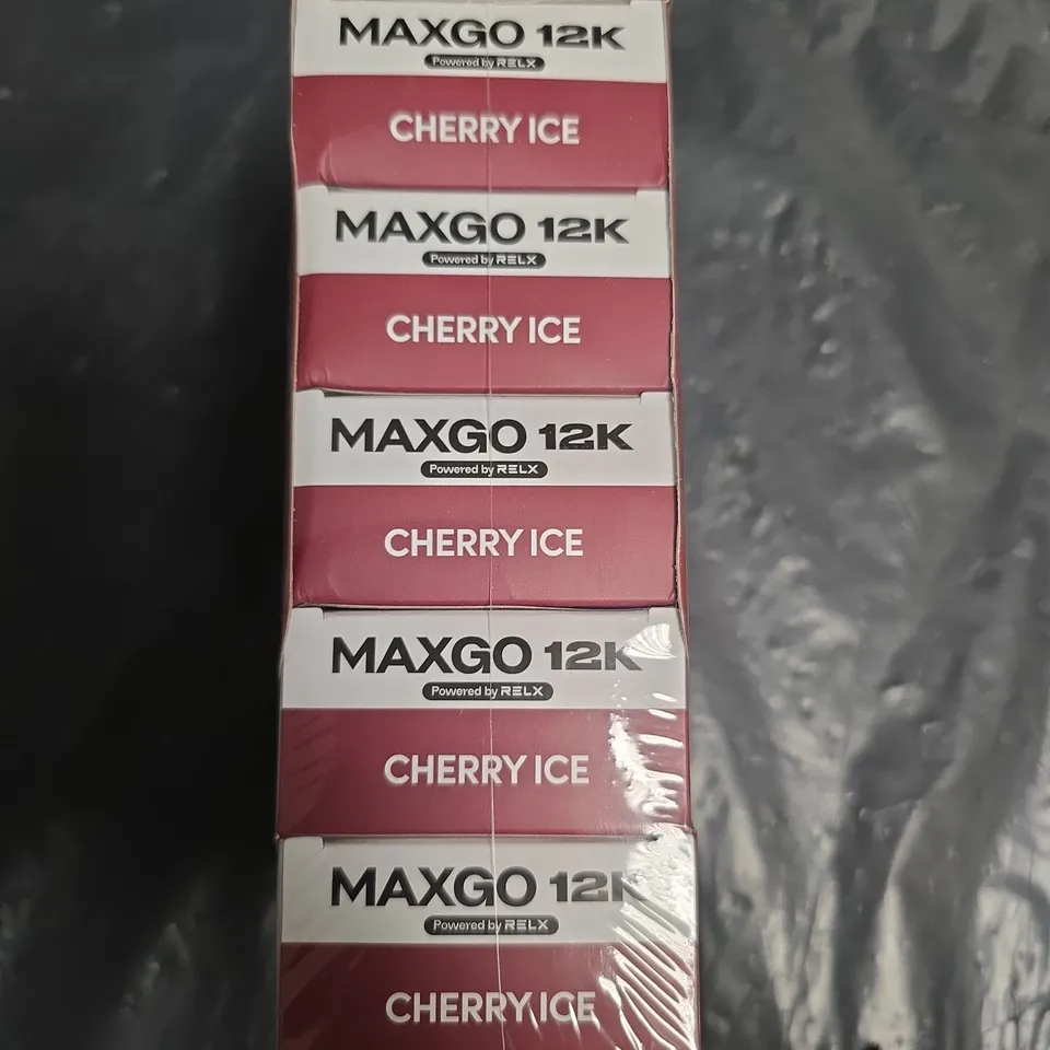 MAXGO 12K CHERRY ICE NICOTINE VAPE – SET OF 5 BOXES (POWERED BY RELX)
