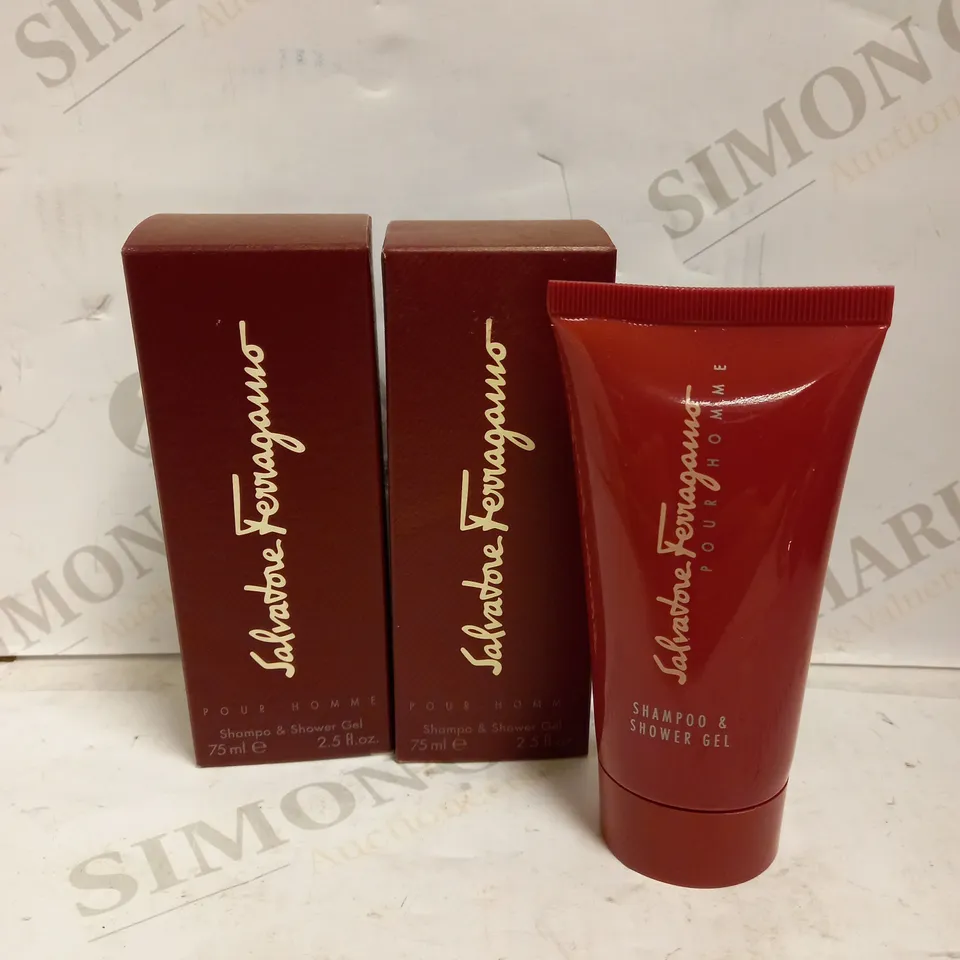 2 X 75ML SALVATORE FERRAGAMO FOR MEN SHAMPOO&SHOWER GEL
